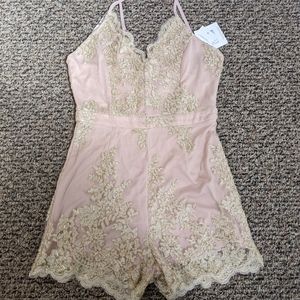 Pink and Gold Missguided Romper